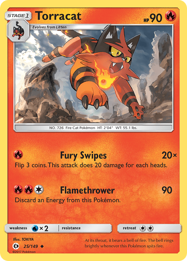 Carta Torracat 25/149 do set Sun & Moon — Pokémon TCG | Bynx