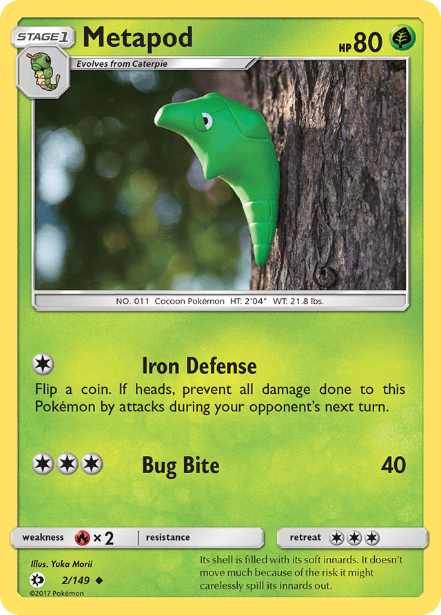 Carta Metapod 2/149 do set Sun & Moon — Pokémon TCG | Bynx