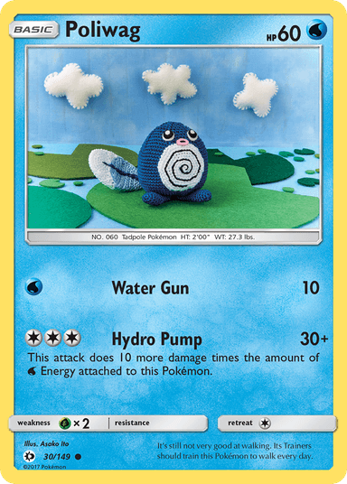 Carta Poliwag 30/149 do set Sun & Moon — Pokémon TCG | Bynx