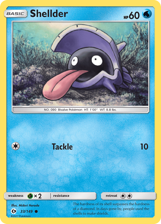 Carta Shellder 33/149 do set Sun & Moon — Pokémon TCG | Bynx