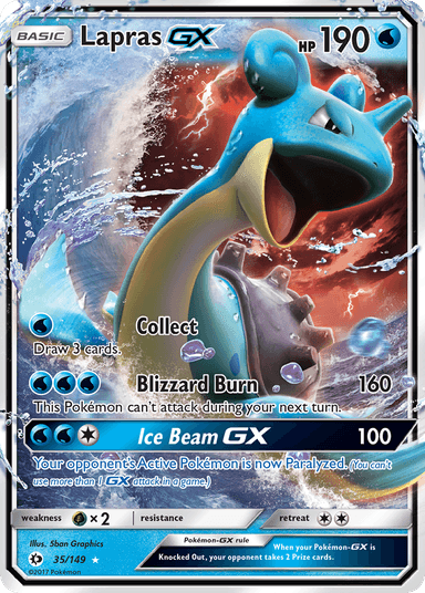 Carta Lapras-GX 35/149 do set Sun & Moon — Pokémon TCG | Bynx