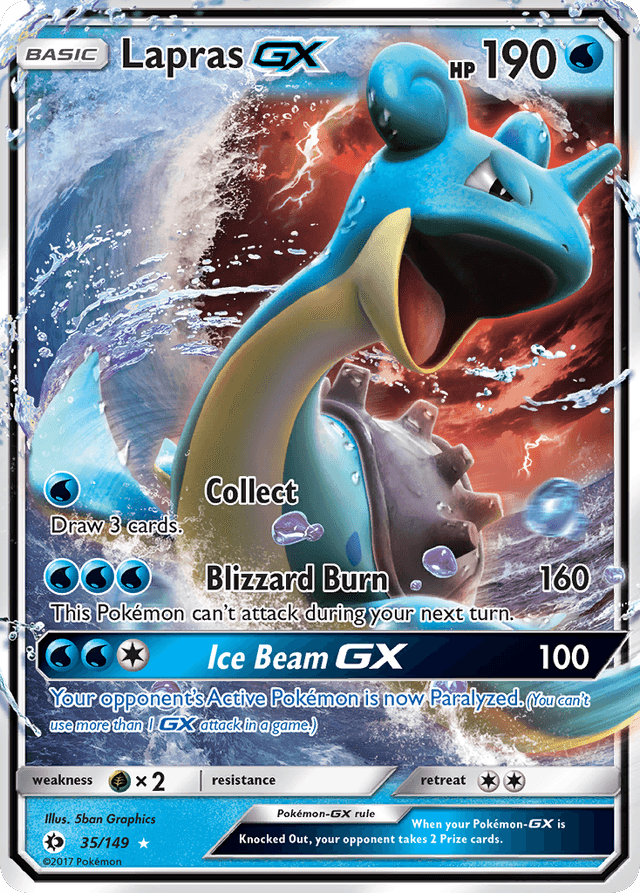 Carta Lapras-GX 35/149 do set Sun & Moon — Pokémon TCG | Bynx