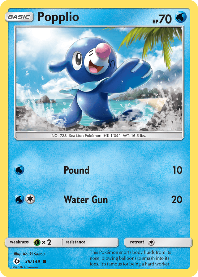 Carta Popplio 39/149 do set Sun & Moon — Pokémon TCG | Bynx