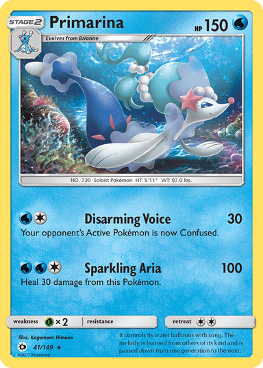 Carta Primarina 41/149 do set Sun & Moon — Pokémon TCG | Bynx