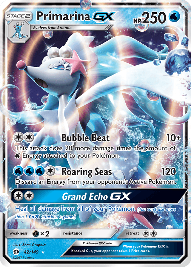 Carta Primarina-GX 42/149 do set Sun & Moon — Pokémon TCG | Bynx