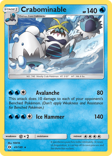 Carta Crabominable 43/149 do set Sun & Moon — Pokémon TCG | Bynx