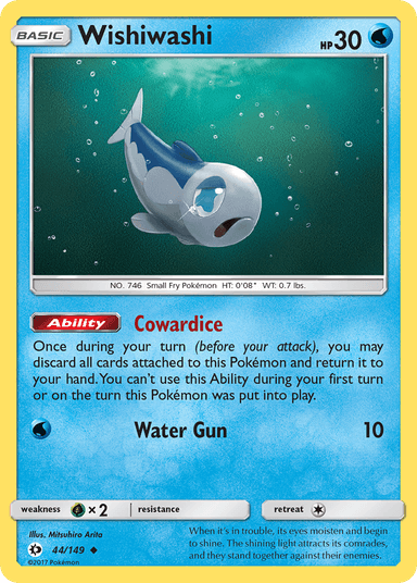 Carta Wishiwashi 44/149 do set Sun & Moon — Pokémon TCG | Bynx