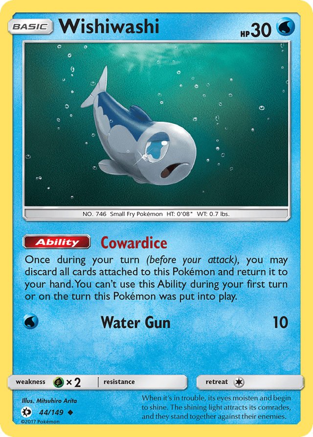 Carta Wishiwashi 44/149 do set Sun & Moon — Pokémon TCG | Bynx