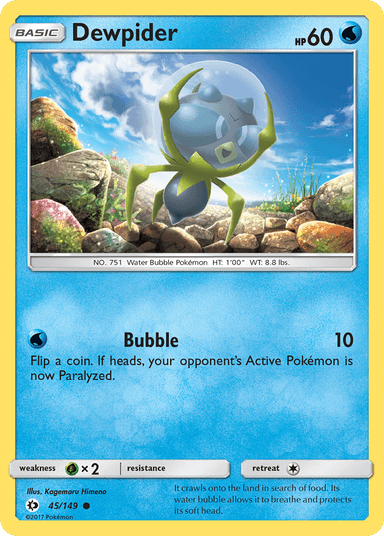 Carta Dewpider 45/149 do set Sun & Moon — Pokémon TCG | Bynx