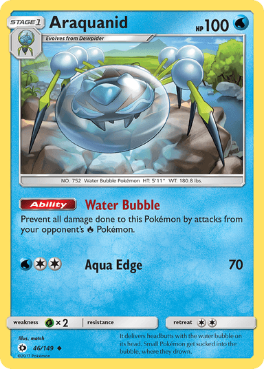 Carta Araquanid 46/149 do set Sun & Moon — Pokémon TCG | Bynx