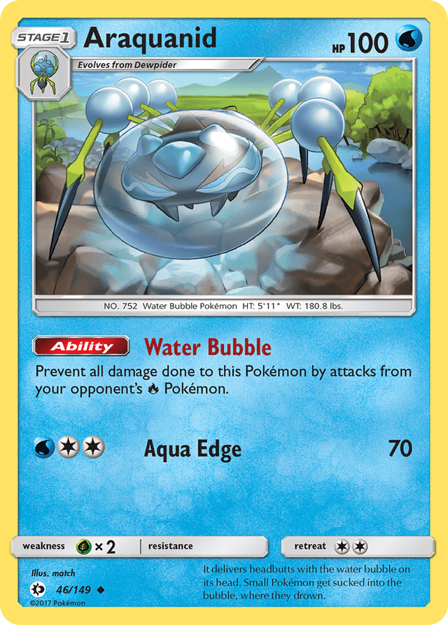 Carta Araquanid 46/149 do set Sun & Moon — Pokémon TCG | Bynx