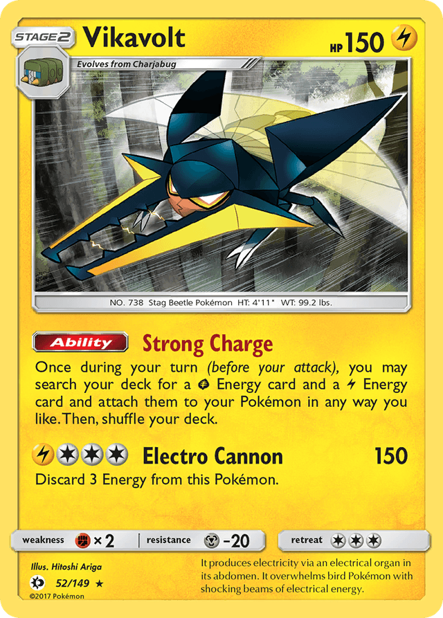 Carta Vikavolt 52/149 do set Sun & Moon — Pokémon TCG | Bynx