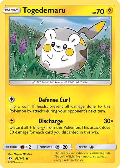 Carta Togedemaru 53/149 do set Sun & Moon — Pokémon TCG | Bynx