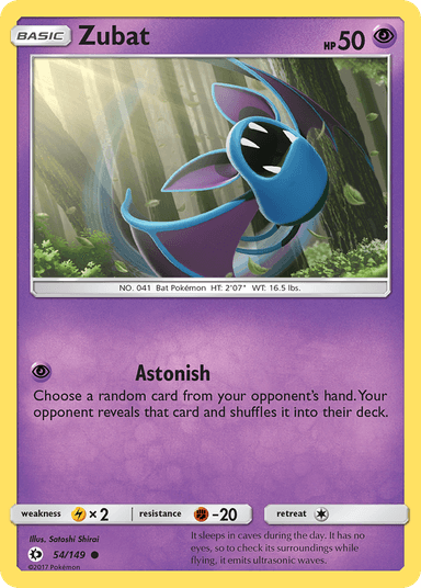 Carta Zubat 54/149 do set Sun & Moon — Pokémon TCG | Bynx