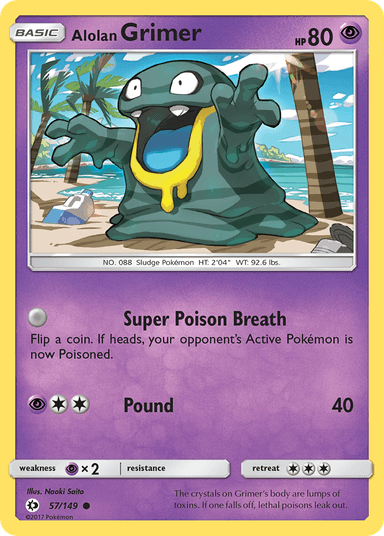 Carta Alolan Grimer 57/149 do set Sun & Moon — Pokémon TCG | Bynx