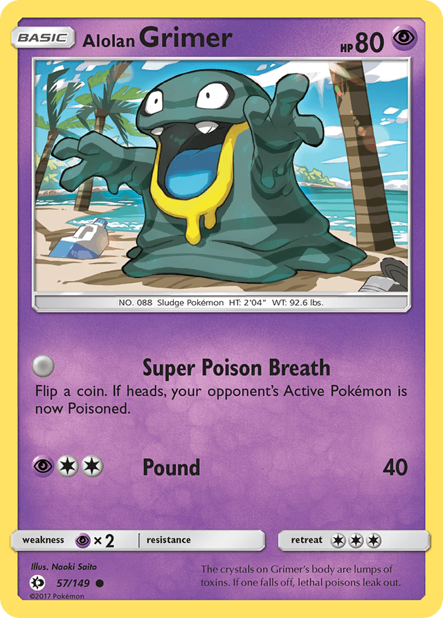 Carta Alolan Grimer 57/149 do set Sun & Moon — Pokémon TCG | Bynx