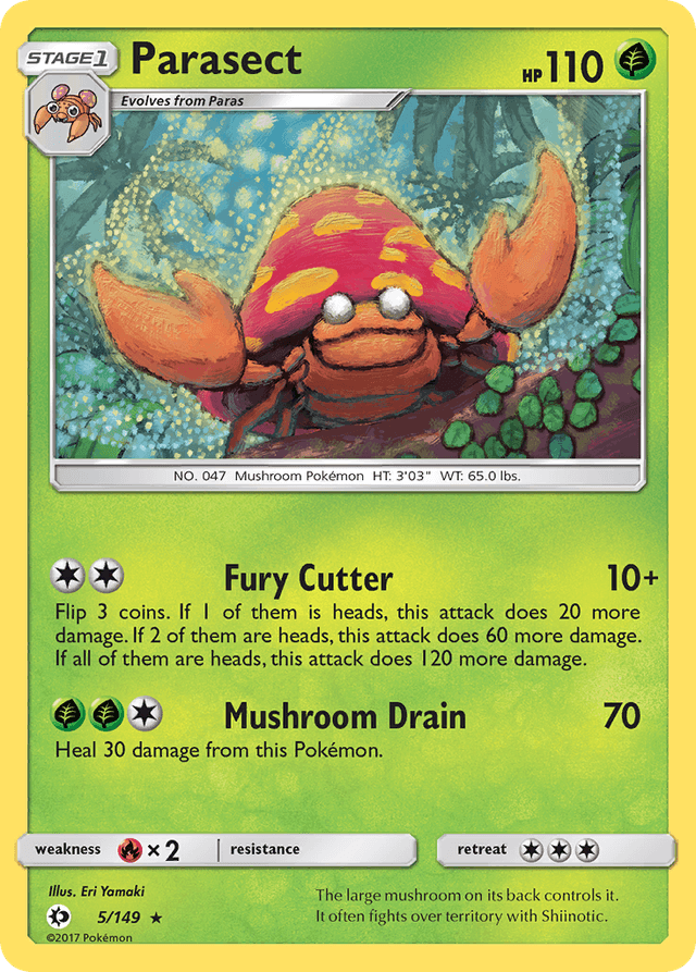 Carta Parasect 5/149 do set Sun & Moon — Pokémon TCG | Bynx
