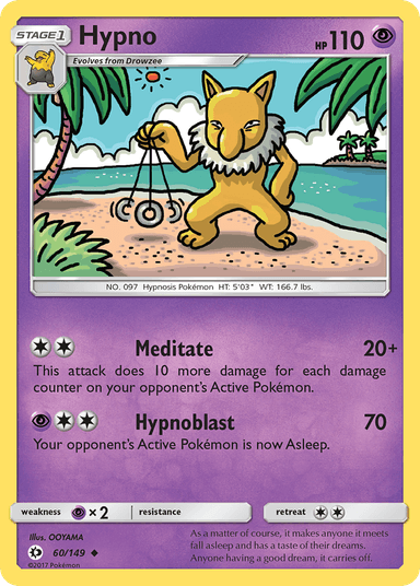 Carta Hypno 60/149 do set Sun & Moon — Pokémon TCG | Bynx