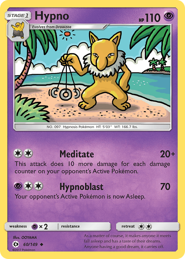 Carta Hypno 60/149 do set Sun & Moon — Pokémon TCG | Bynx