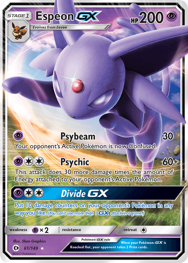 Carta Espeon-GX 61/149 do set Sun & Moon — Pokémon TCG | Bynx