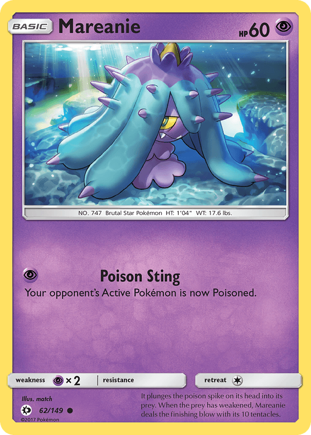 Carta Mareanie 62/149 do set Sun & Moon — Pokémon TCG | Bynx