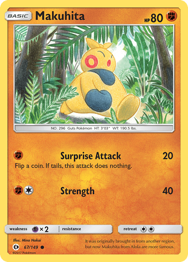Carta Makuhita 67/149 do set Sun & Moon — Pokémon TCG | Bynx