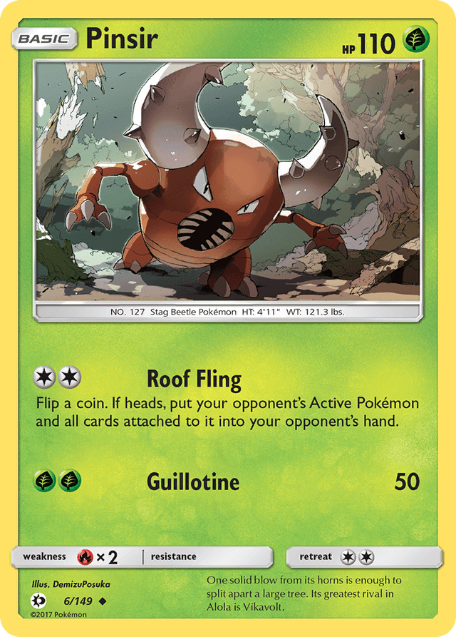 Carta Pinsir 6/149 do set Sun & Moon — Pokémon TCG | Bynx