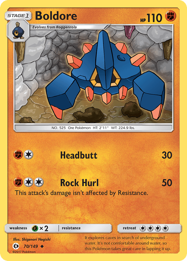 Carta Boldore 70/149 do set Sun & Moon — Pokémon TCG | Bynx