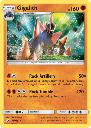 Carta Gigalith 71/149 do set Sun & Moon — Pokémon TCG | Bynx