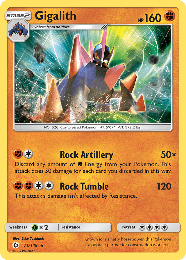 Carta Gigalith 71/149 do set Sun & Moon — Pokémon TCG | Bynx