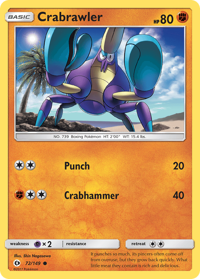 Carta Crabrawler 72/149 do set Sun & Moon — Pokémon TCG | Bynx