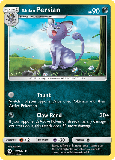 Carta Alolan Persian 79/149 do set Sun & Moon — Pokémon TCG | Bynx