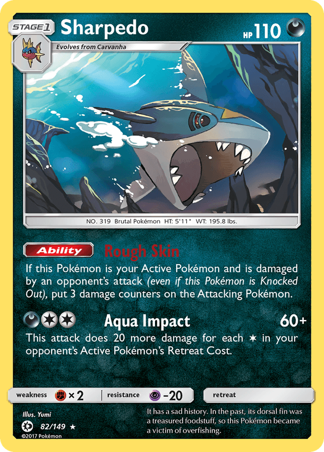 Carta Sharpedo 82/149 do set Sun & Moon — Pokémon TCG | Bynx
