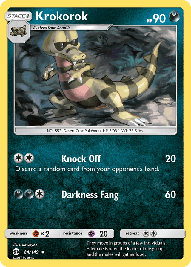 Carta Krokorok 84/149 do set Sun & Moon — Pokémon TCG | Bynx