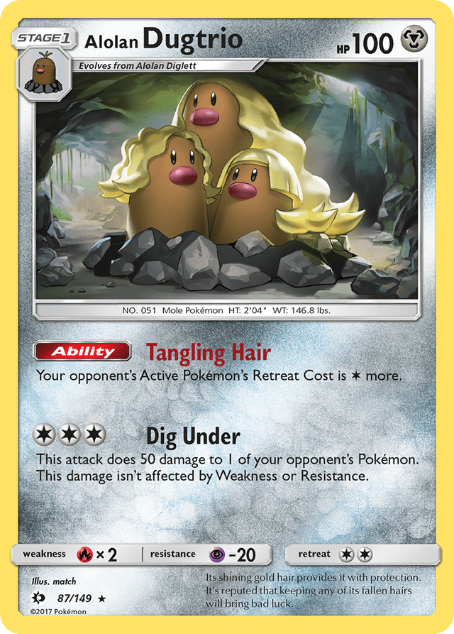 Carta Alolan Dugtrio 87/149 do set Sun & Moon — Pokémon TCG | Bynx