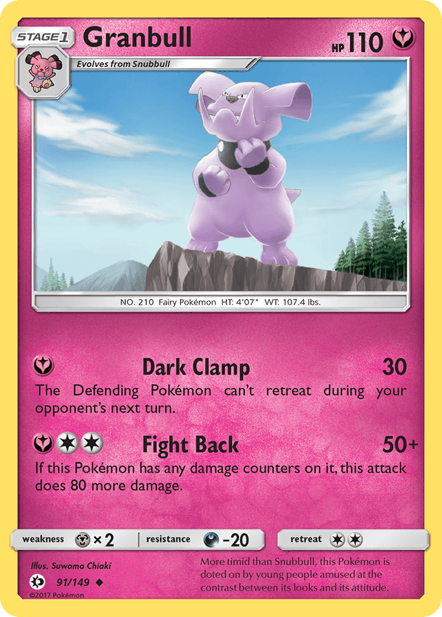 Carta Granbull 91/149 do set Sun & Moon — Pokémon TCG | Bynx