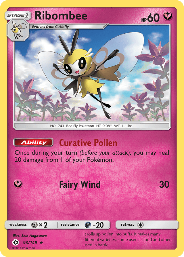 Carta Ribombee 93/149 do set Sun & Moon — Pokémon TCG | Bynx