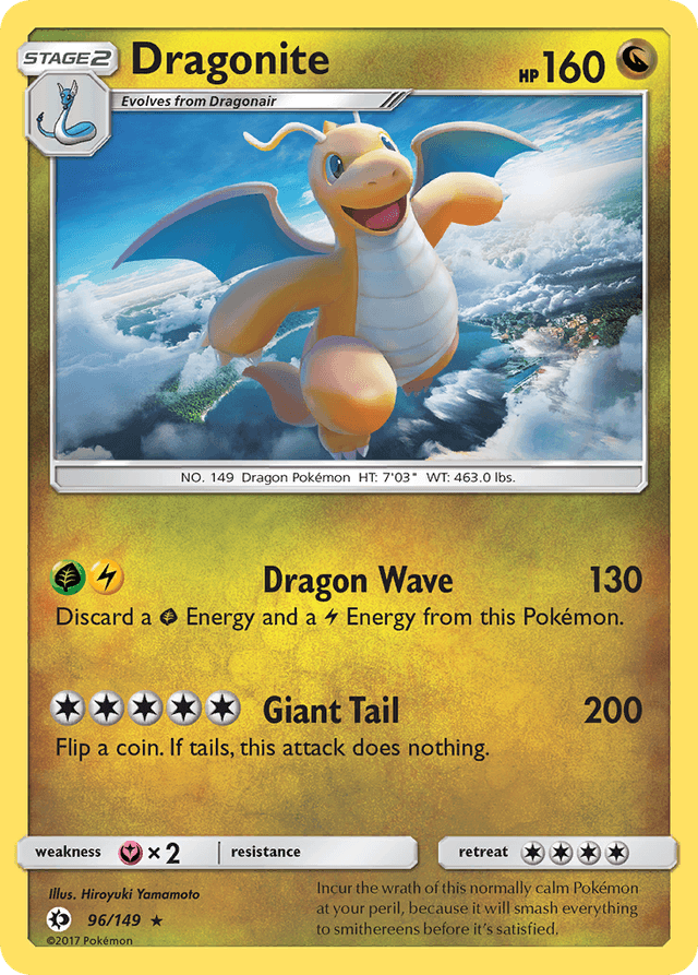 Carta Dragonite 96/149 do set Sun & Moon — Pokémon TCG | Bynx