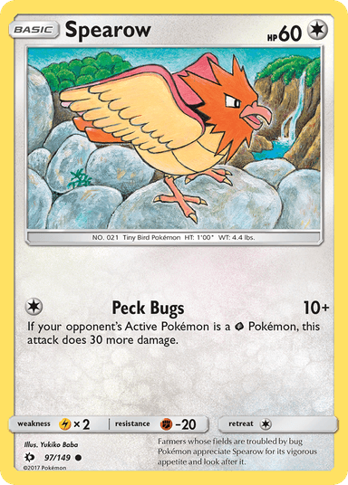 Carta Spearow 97/149 do set Sun & Moon — Pokémon TCG | Bynx
