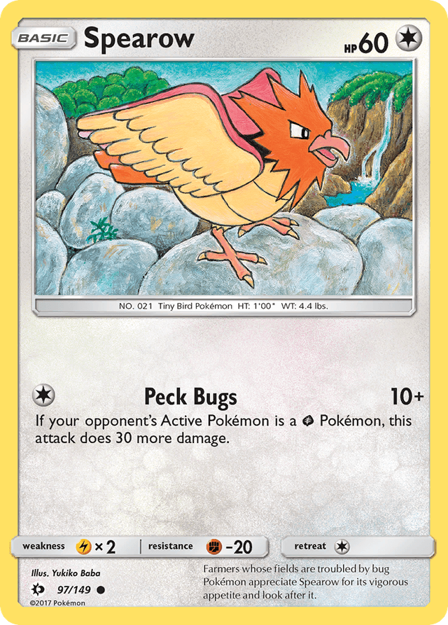 Carta Spearow 97/149 do set Sun & Moon — Pokémon TCG | Bynx