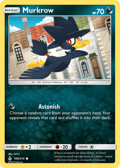 Carta Murkrow 108/214 do set Unbroken Bonds — Pokémon TCG | Bynx