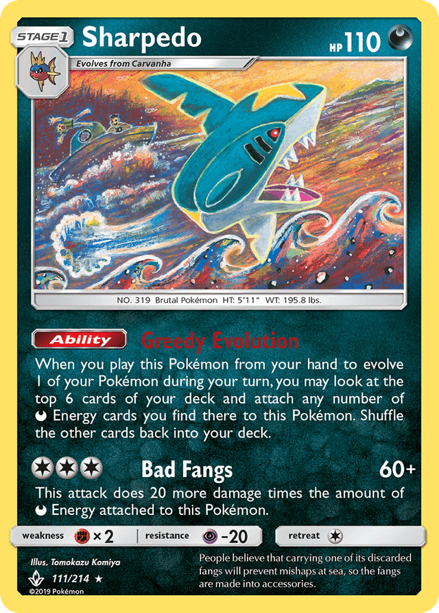 Carta Sharpedo 111/214 do set Unbroken Bonds — Pokémon TCG | Bynx