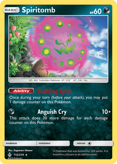 Carta Spiritomb 112/214 do set Unbroken Bonds — Pokémon TCG | Bynx