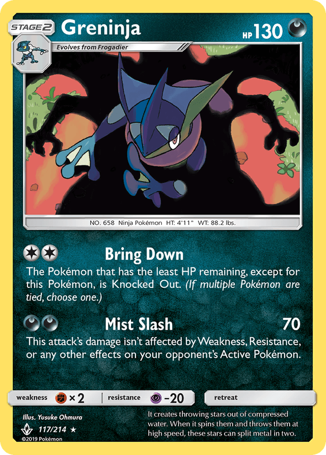 Carta Greninja 117/214 do set Unbroken Bonds — Pokémon TCG | Bynx