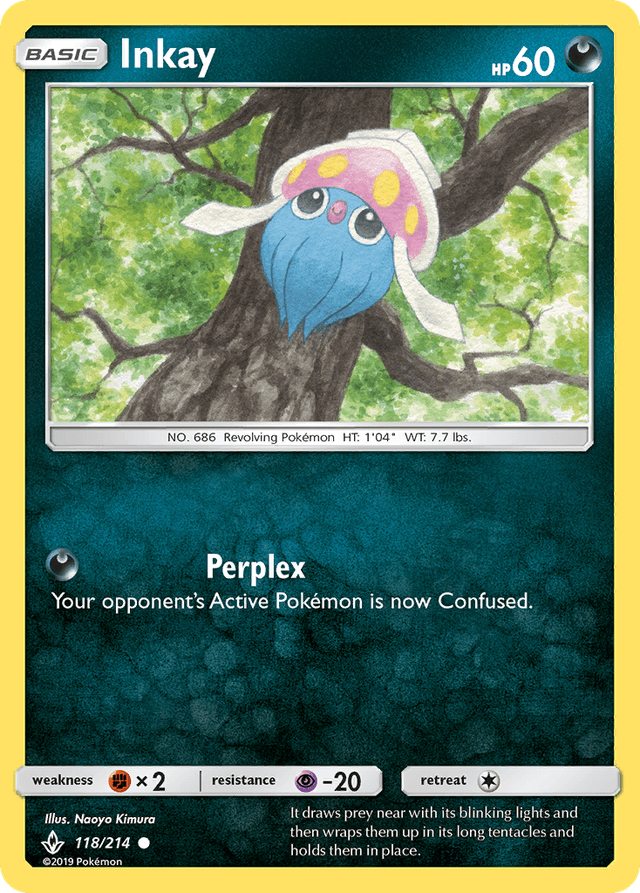 Carta Inkay 118/214 do set Unbroken Bonds — Pokémon TCG | Bynx