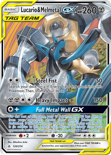 Carta Lucario & Melmetal-GX 120/214 do set Unbroken Bonds — Pokémon TCG | Bynx