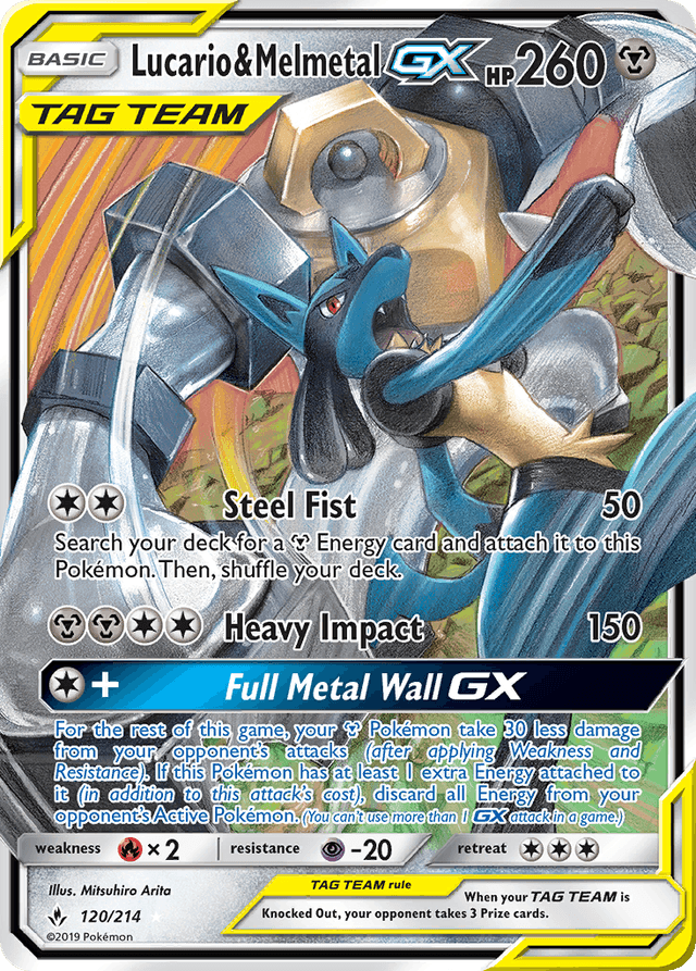 Carta Lucario & Melmetal-GX 120/214 do set Unbroken Bonds — Pokémon TCG | Bynx