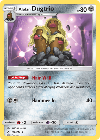 Carta Alolan Dugtrio 122/214 do set Unbroken Bonds — Pokémon TCG | Bynx
