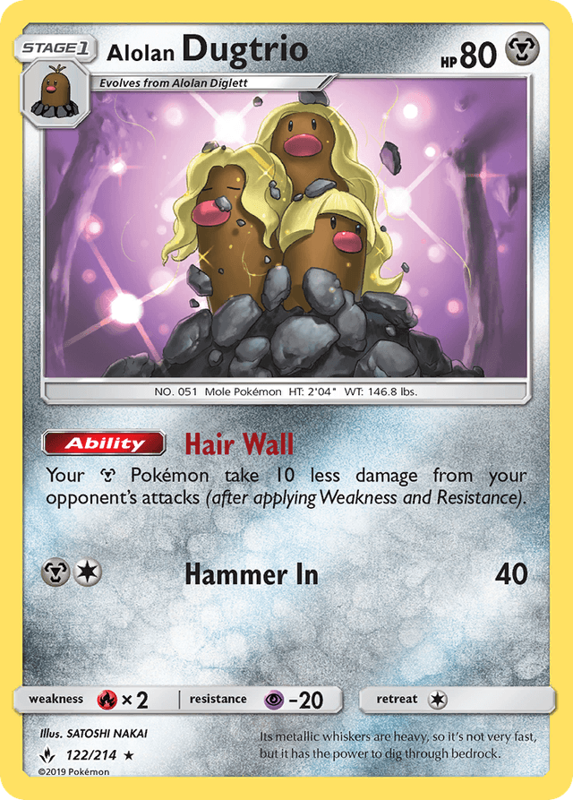 Carta Alolan Dugtrio 122/214 do set Unbroken Bonds — Pokémon TCG | Bynx