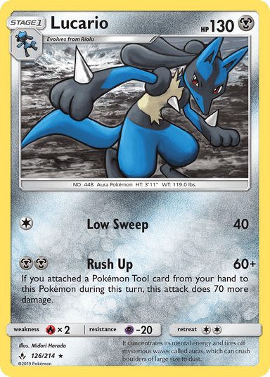 Carta Lucario 126/214 do set Unbroken Bonds — Pokémon TCG | Bynx